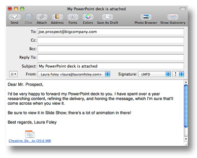 Sending PowerPoint file by email