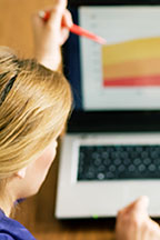 Lady working on laptop