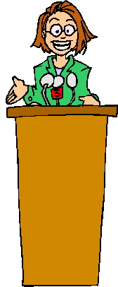 Speaker at lectern