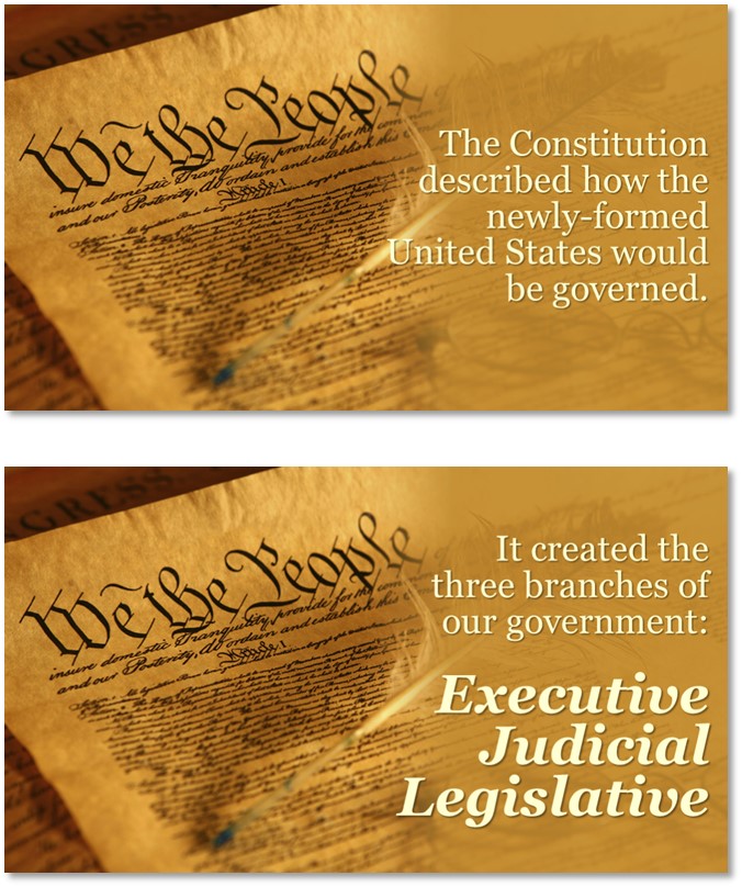 Redesigned Constitution slide
