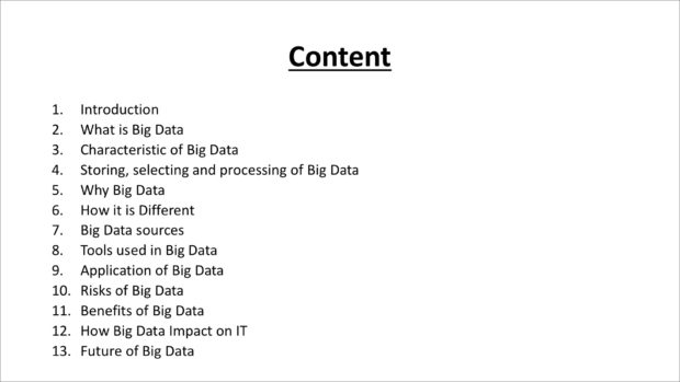 Before: Table of Contents slide