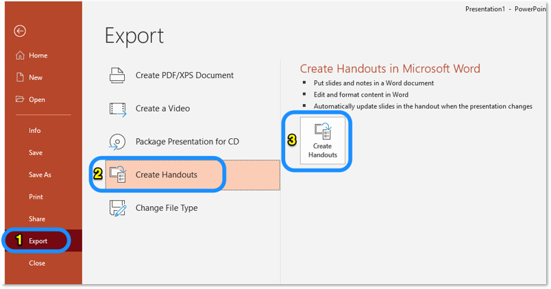 Image of Export window