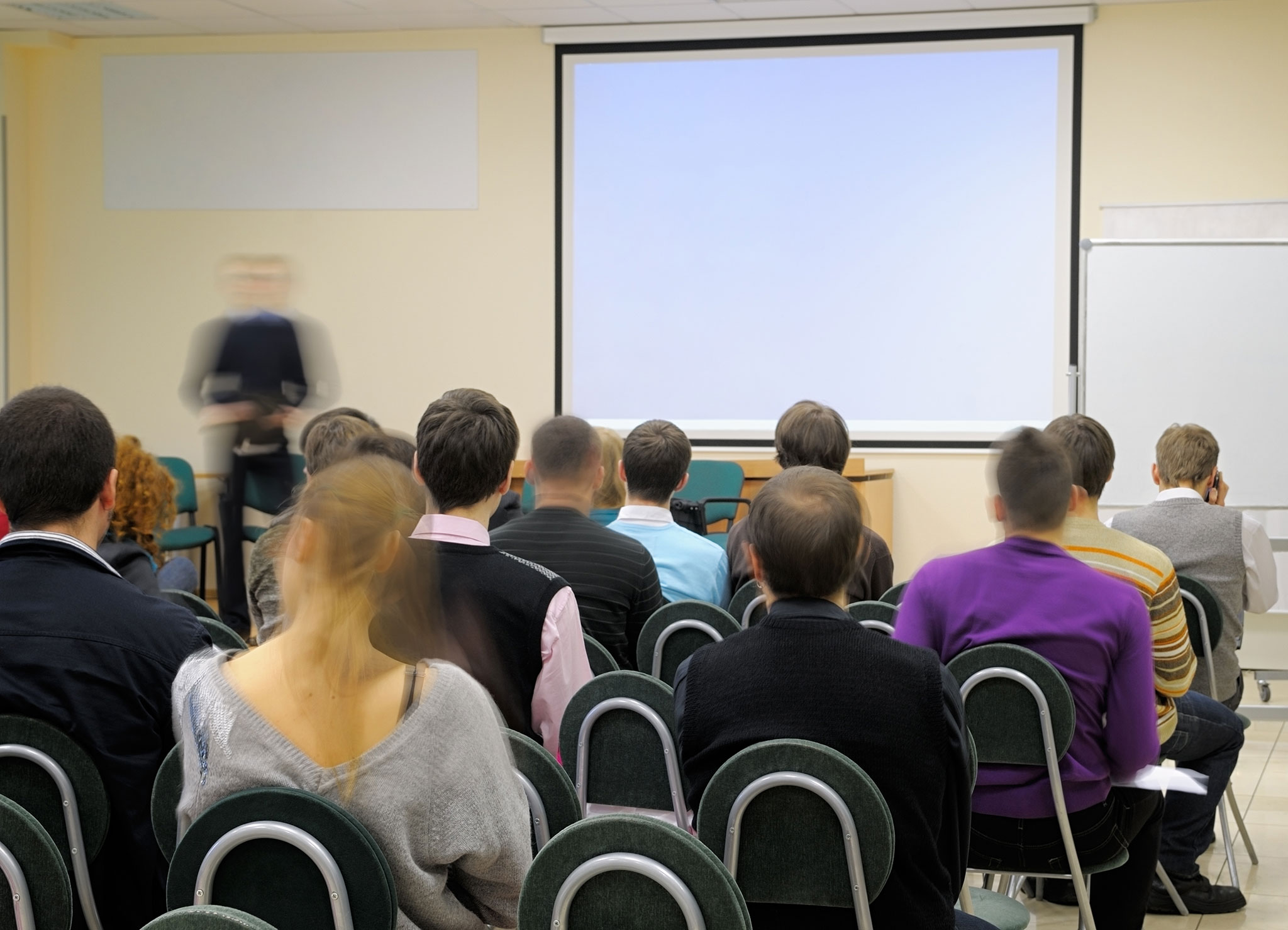 Classroom filled with adult learners